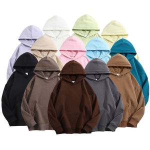 Sweat-shirts décontractés surdimensionnés pour hommes avec poche kangourou avant, séchage rapide, respirants, légers, unis, tricotés, à motifs imprimés - Product Image 6