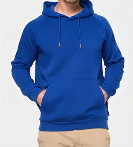 Sweat-shirt à capuche bleu roi pour homme, manches raglan, couleur unie, pull décontracté avec poche kangourou, coupe classique, vêtement d'automne - Product Image 5