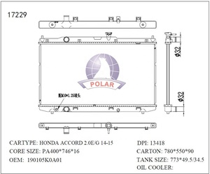 Radiateurs de voiture en aluminium 190105K0A01 190105K0A02 HO3010238 pour Honda Accord 2017, pièces de rechange, bouchon de radiateur - Product Image 2