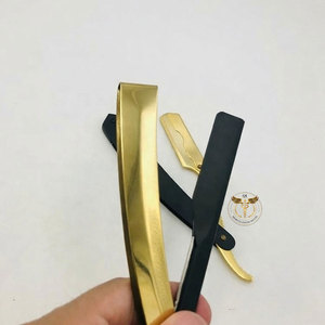 Professional Gold & Black Stainless Steel Straight Razor Set Reusable Folding Barber <b>Shaving</b> Razor Salon Hair Cutting Tool - Product Image 3