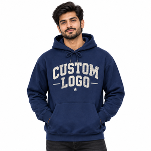 Sudadera con Capucha de Invierno, 420g, Gruesa, de Algodón Disan con Forro Polar, Color Liso, Bordada, Casual, Unisex - Product Image 2