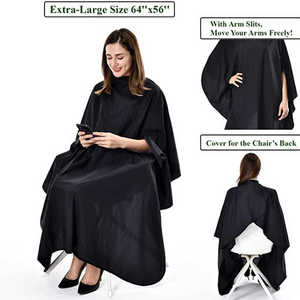 Premium <b>Black</b> Hairdressing Barber Hair Cutting <b>Cape</b> Antistatic Salon Gown with Custom Logo Nylon Four Seasons - Product Image 3