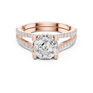 Anillo de Compromiso y Boda Clásico de Oro Sólido de 14k con Certificado IGI, Diamante Cultivado en Laboratorio de 1.50 CT, Corte Octogonal, E VS1, para Mujer - Product Image 5