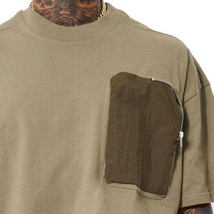 Camiseta Oversize de Estilo Urbano, 350 Gramos, Jersey Sólido, con Logotipo de Marca Personalizado Impreso en la Parte Delantera, para Hombre - Product Image 2