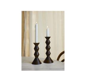 Porte-bougie en bois sculpté classique, idéal pour la décoration de table de mariage, les célébrations festives et les accents de luxe pour la maison - Product Image 4