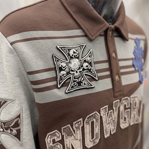 เสื้อโปโลแขนยาวลายทาง Snowgrace ปกคอปก ทรงปกติสำหรับผู้ใหญ่ ยูนิเซ็กซ์ ปักโลโก้ด้านหน้า ใส่ได้ทุกฤดู - Product Image 5