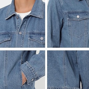 Veste en jean d'hiver pour homme, boutonnée sur le devant, 100% coton, coupe-vent, respirante, vêtements de travail décontractés, logo personnalisé OEM - Product Image 6