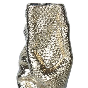 Vase en porcelaine au design unique Vase en céramique moderne et élégant avec texture dorée - Product Image 2