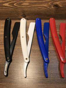 Custom Logo Solid Stainless Steel Barber Straight Shaving <b>razor</b> with Exposed Blade - Product Image 2