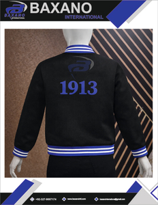 Chaqueta de béisbol Delta Sigma Theta Sorority para mujer, color negro y azul real, chaqueta de la hermandad DST, diseño de logotipo personalizado - Product Image 5