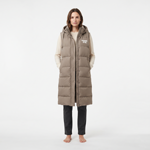 Women's <b>Longline</b> Quilted Puffer Vest Hooded Sleeveless Winter <b>Coat</b> Warm Casual Streetwear Full Zip Outerwear - Product Image 4