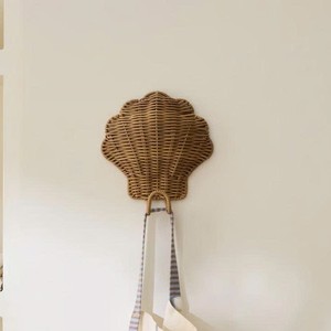 Tropical Charm Rattan Clam Shell <b>Wall</b> Hook Rack Handmade Woven <b>Decorative</b> <b>Wall</b> Organizer Coastal Home <b>Decor</b> - Product Image 1