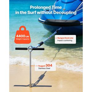 Ancora a vite in acciaio inossidabile da 36 pollici per yacht, con lama a spirale per acque poco profonde - Product Image 5