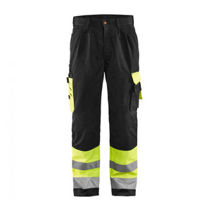 Men's <b>High</b> Visibility Work Pants With Reflective Stripes And <b>Knee</b> Patches Polyester Working Safety Pant - Product Image 1
