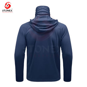 Wholesale Men's Fishing Hoodie Polyester/Cotton UPF 50 Lightweight Breathable Quick Dry Protection <b>Hooded</b> Performance <b>Shirt</b> - Product Image 3