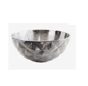 Plateau à fruits en métal, bol à glace décoratif moderne, bol à noix en acier inoxydable argenté - Product Image 1
