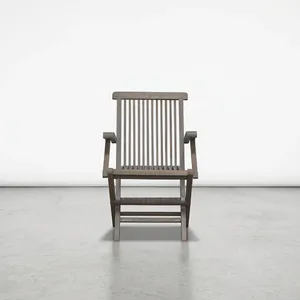 <b>Modern</b> Folding Chair Rustic <b>Grey</b> Finish Outdoor Furniture for Home and Restaurant Dining Chair - Product Image 1