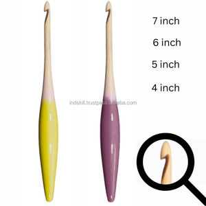 Crochet ergonomique en bois de bambou personnalisable en gros outils de tricot pour travaux d'aiguille - Product Image 2