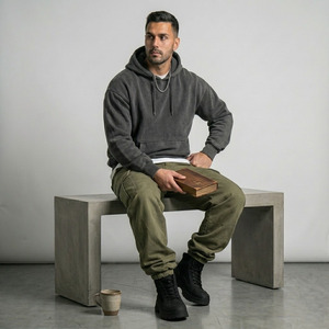 Heavyweight 320G Thermal Fleece Hoodie & <b>Sweatpants</b> <b>Set</b> for Men – Streetwear Custom Logo Tracksuit - Product Image 2