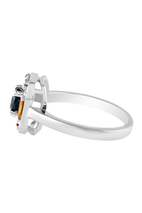 Anillo de Diamantes y Múltiples Zafiros en Plata de Ley 92.5 KLSR-11438 - Product Image 3