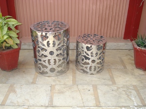 Juego de taburetes de aluminio de 2 piezas - Product Image 1
