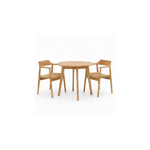Ensemble de table à manger ronde ARTERRA de style Japandi de luxe, fauteuils modernes pour appartement et café - Product Image 1