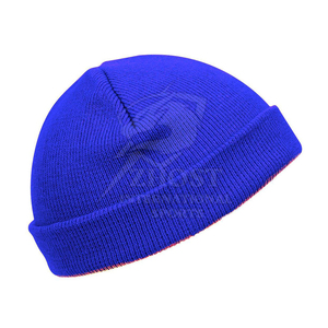 Royal Blue Stretchable Wool Blend Beanie Hat Solid Knit <b>Winter</b> <b>Cap</b> Adjustable Unisex Cuff Embroidery Common for Outdoor - Product Image 2