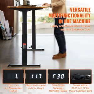 Telaio per Scrivania Ergonomica Regolabile con Doppio Motore, Altezza 50.8-70.1 Pollici, Lunghezza 43.3-70.1 Pollici, Gambe Elettriche per Scrivania Computer - Product Image 6