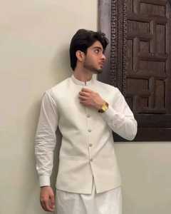 Modern Pakistani <b>Waistcoat</b> Men Stylish Ethnic Vest Formal Occasion Clothing For <b>Wedding</b> Party Celebration Custom Colors Sizes - Product Image 3
