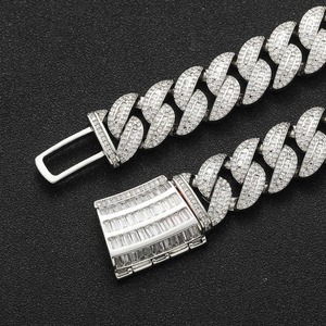 Cadena Cubana de Plata de Ley 925 de Calidad Premium con Diamantes de Moissanita, Estilo Hip Hop, Lujo de Alta Calidad - Product Image 2