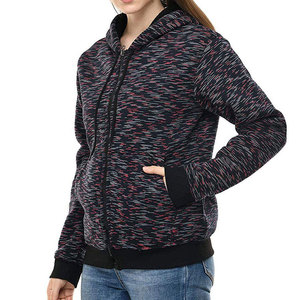 Fabrication professionnelle de sweat-shirts à capuche zippés pour femmes, qualité supérieure, coupe ample, en molleton de coton, écologiques. - Product Image 3