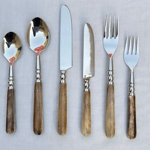 Elegant Style Flatware <b>Set</b> 18/<b>8</b> Stainless Steel With Resin Handle Cutlery <b>Set</b> of 7pcs Durable Mirror Polish <b>Dinnerware</b> Utensil - Product Image 3