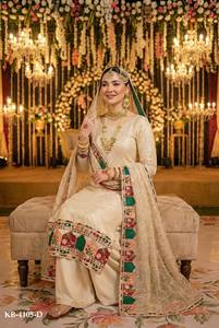 ชุดสาหรี่กามีซแบบเย็บกึ่งสำเร็จรูปของ Georgette พร้อมงานปักและประดับเลื่อมสำหรับงานปาร์ตี้ของชาวปากีสถานและอินเดีย (ขนสัตว์เทียม) - Product Image 6