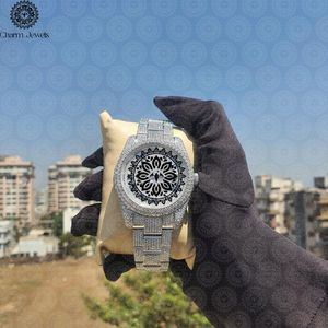 Charm Jewels Luxury Men's Stainless Steel <b>Watch</b> 40mm Round Case Sapphire Crystal Analog Quartz Movement Folding Clasp - Product Image 1
