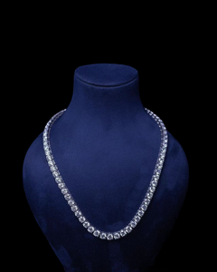 Collier unisexe en argent 925 plaqué rhodium avec moissanite taille brillant, serti en canal, chaîne serpent de luxe, bijoux de mariage IGI - Product Image 6