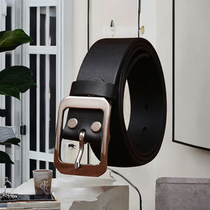 Cinturón de Cuero Vacuno Vintage de Alta Calidad para Hombre, Estilo Casual, Combinable con Todo, con Hebilla de Acero Inoxidable - Product Image 3