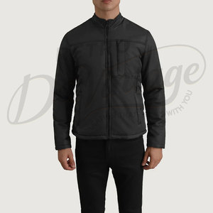 Veste décontractée légère pour homme, coupe ajustée, entièrement zippée, col montant, coupe-vent rembourré, pour l'hiver et l'automne, avec poches - Product Image 3