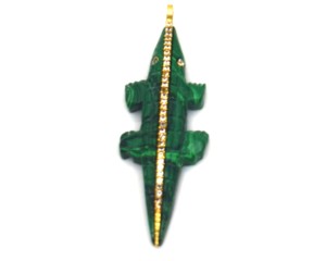 Pendentif en forme de crocodile inspiré de la nature, zircon avec pierre précieuse, pour femmes et hommes - Product Image 1
