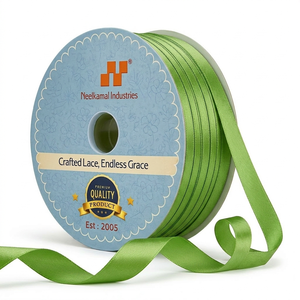 Manufacturer Supplier 6mm Green Single Face Satin <b>Ribbon</b> for Florist Bouquets Holiday Decor Sewing Craft Bulk Rolls - Product Image 3