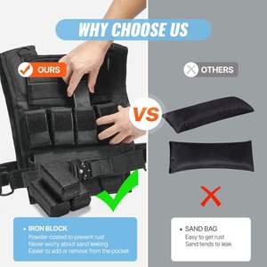 Chaleco de Peso Ajustable de 35 lb con Pesas de Hierro y Almohadillas Reflectantes para Hombros, Chaleco de Entrenamiento para Ejercicio Corporal - Product Image 4