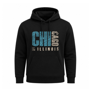 Sudadera con Capucha Kansas City para Hombre, Negra, de Algodón French Terry, Informal, con Estampado Frontal y Bolsillos, Corte Regular, para Otoño - Product Image 2