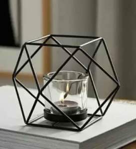 Porte-bougie en métal durable fait à la main, moderne et élégant, pour la maison, le salon, le bureau, les mariages, les fêtes, Noël, porte-bougie à la lumière vacillante - Product Image 3