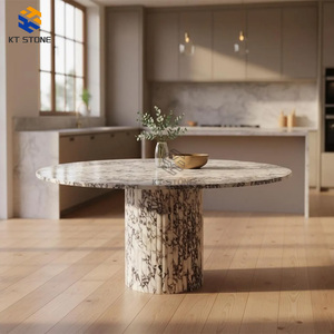 KT STONE Tavolo da Pranzo di Lusso in Marmo Verde con Piano in Pietra Lucidata e <span class=keywords><strong>Base</strong></span> in Metallo Robusta per Cucina Moderna e Casa/Hotel - Product Image 4