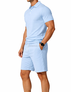 Ensemble polo et short pour homme, couleur personnalisée, tricot respirant, qualité supérieure, tissu doux, coupe confortable, vêtements décontractés pour l'été - Product Image 3