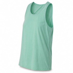 Men's Solid <b>Mint</b> <b>Green</b> O-Neck Knitted Tank <b>Top</b> Casual Style Plain Dyed Breathable Lightweight Fit - Product Image 4