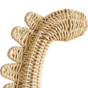 Rattan Dinosaur Wall <b>Hook</b> Woven Natural Fiber Eco-Friendly Kids <b>Coat</b> Hanger Vintage Living Room Wardrobe Wall Decor Organizer - Product Image 2