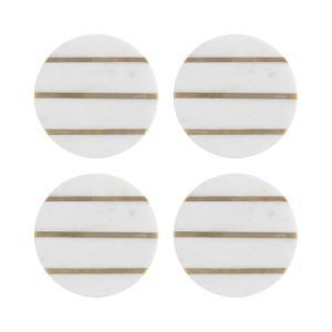Unique Design <b>Marble</b> <b>Coaster</b> With Brass Strip Stone <b>Coaster</b> With Brass Mats & Pads At very low affordable Price - Product Image 2