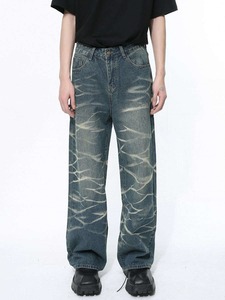 Pantalones vaqueros de mezclilla con bolsillo lateral para hombre, pantalones largos con cremallera para exteriores, pantalones informales de buena calidad y cómodos para hombre - Product Image 3