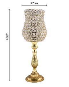 Classic golden crystal <b>table</b> <b>lamp</b> elegant goblet <b>base</b> handcrafted accent night light for luxury home decor wholesale OEM - Product Image 5