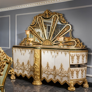 Juego de Comedor de Lujo Estilo Palacio Victoriano, Mesa de Comedor Antigua Tallada a Mano en Madera de Caoba Sólida, Vitrina, Colección Buffet - Product Image 5
